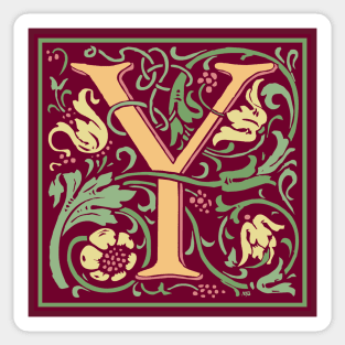 William Morris Vintage Letter Y Sticker